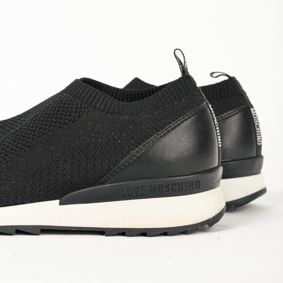 Love Moschino Black Love & Peace Slip-On Knit Sneakers - Picture 9 of 12